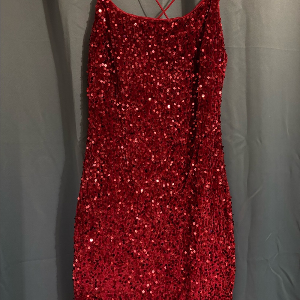 Elegant Red Sequin Dress